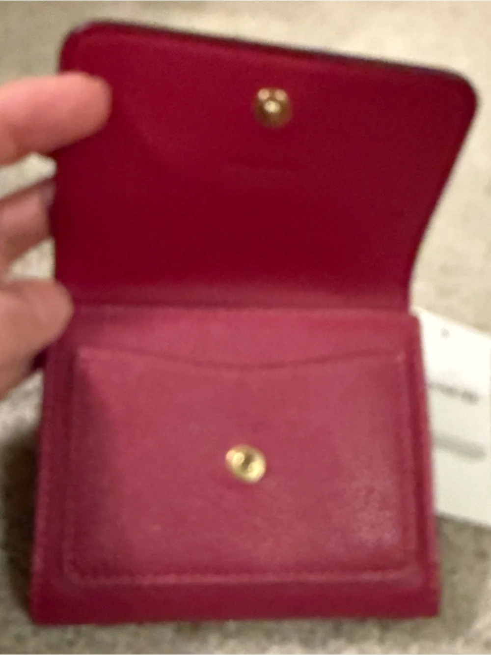 Coach Pebbled Dark Fuchsia Leather Mila Small Flap Wallet with Gold C Accent